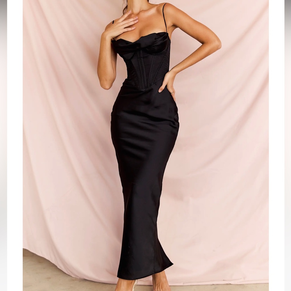 House of CB Black Charmaine Corset Dress
